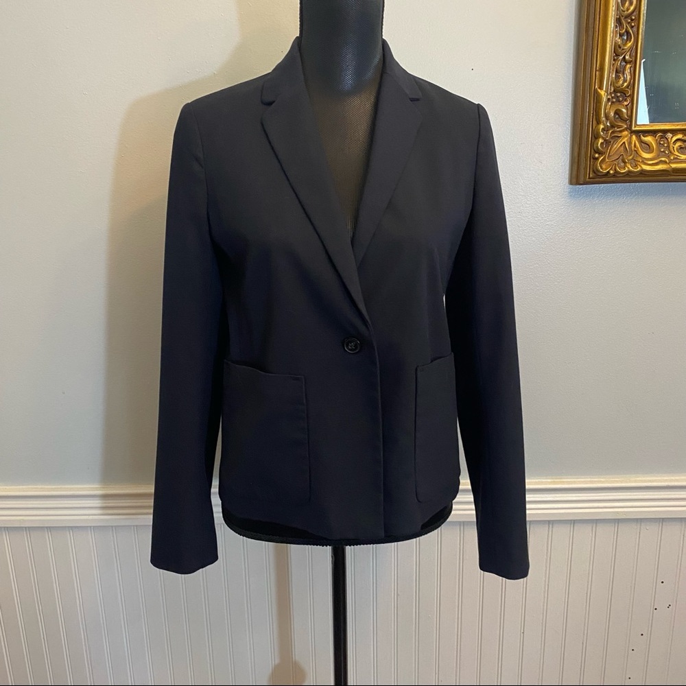GAP Womens Blazer Size 6 Navy Blue One Button Closure
